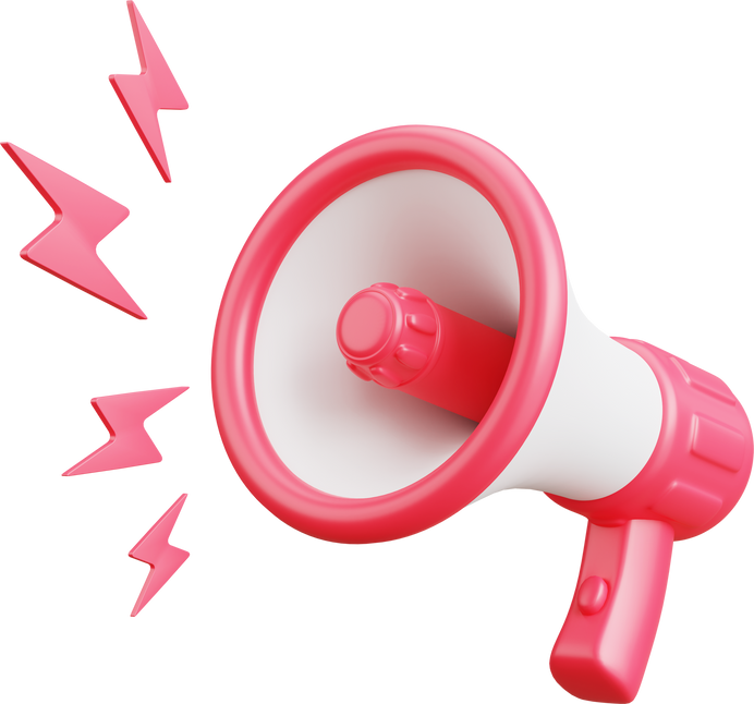Pink Megaphone icon 3d
